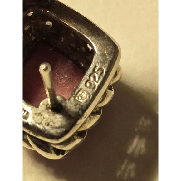 Vintage Rhodonite Sterling Silver Earrings - Picture 8 of 8